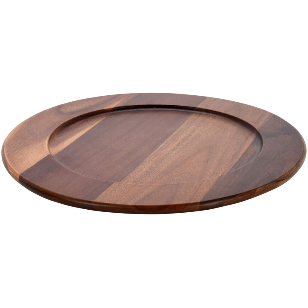 Dekoteller aus Akazienholz, formschön, rund, Servierteller Ø 35 cm Dekoteller aus Akazienholz, formschön, rund, Servierteller Ø 35 cm