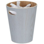 Papierkorb aus Pappelholz, hellgrau, H 28 x  Ø 23 cm, 7,5 L