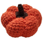 Deko-Kürbis klein, orange, handgemacht, Häkel-Kürbis Ø 7 cm