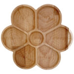 Servierschale aus Holz in Blumenform, Buche, Braun, Masse: 20×20 cm