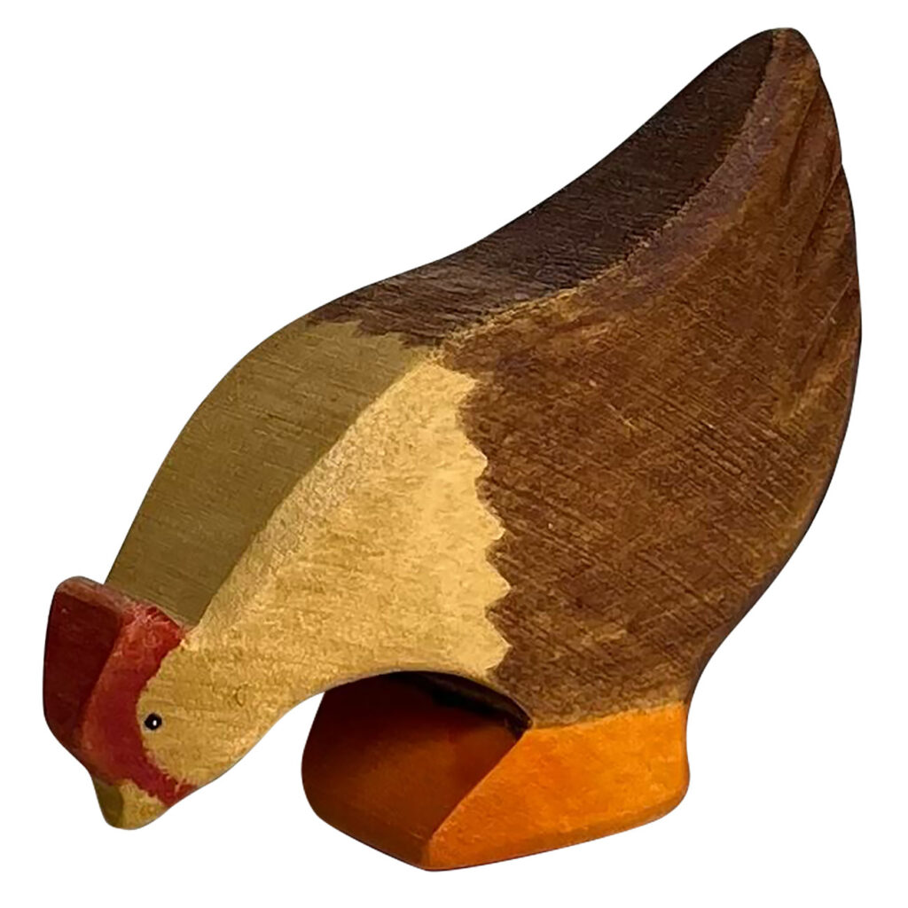 Holztier Huhn, handgefertigt, 7 x 5 x 2 cm