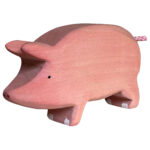 Holztier Schwein, handgefertigt, 10 x 6 x 3 cm
