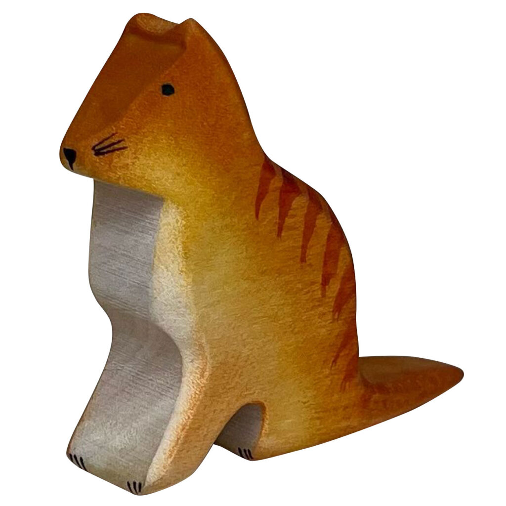 Holztier Katze, handgefertigt, 6 x 7 x 2 cm
