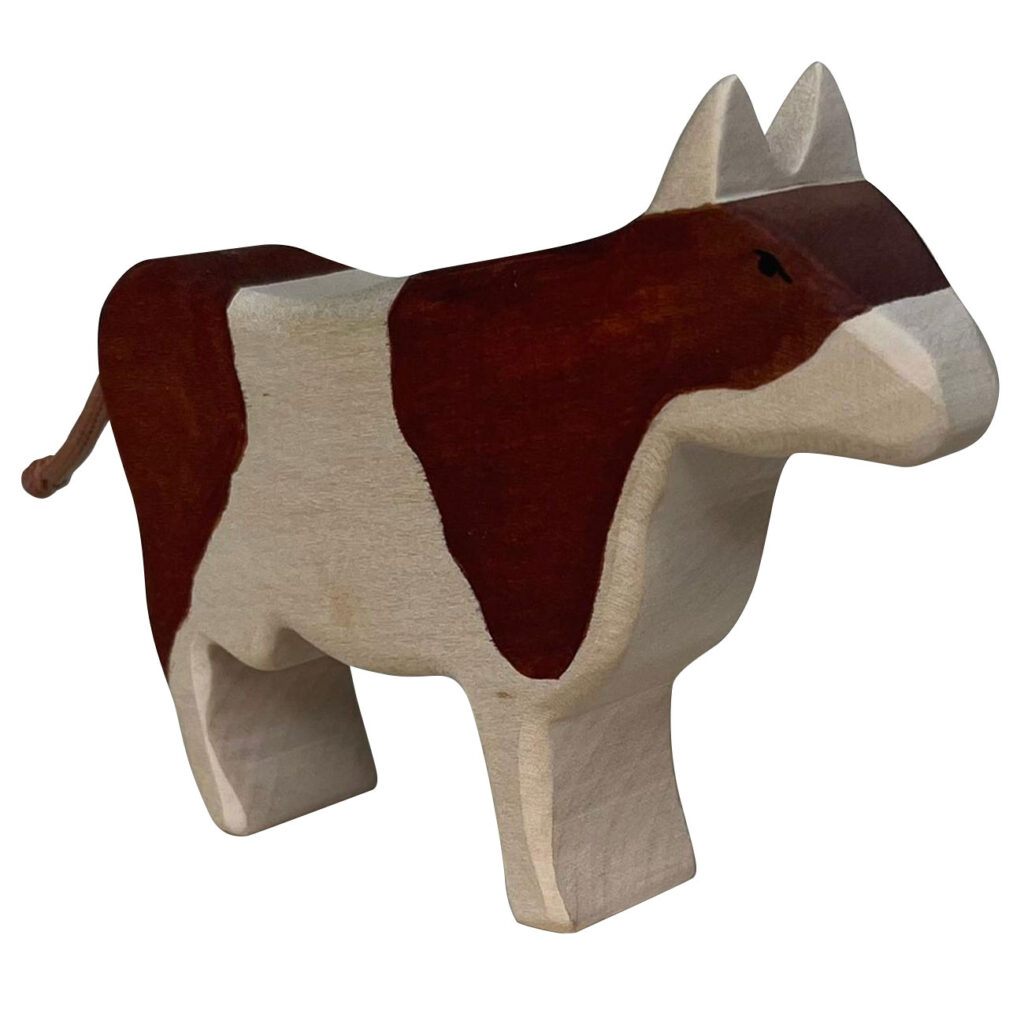 Holztier Kuh, handgefertigt, 12 x 10 x 3 cm