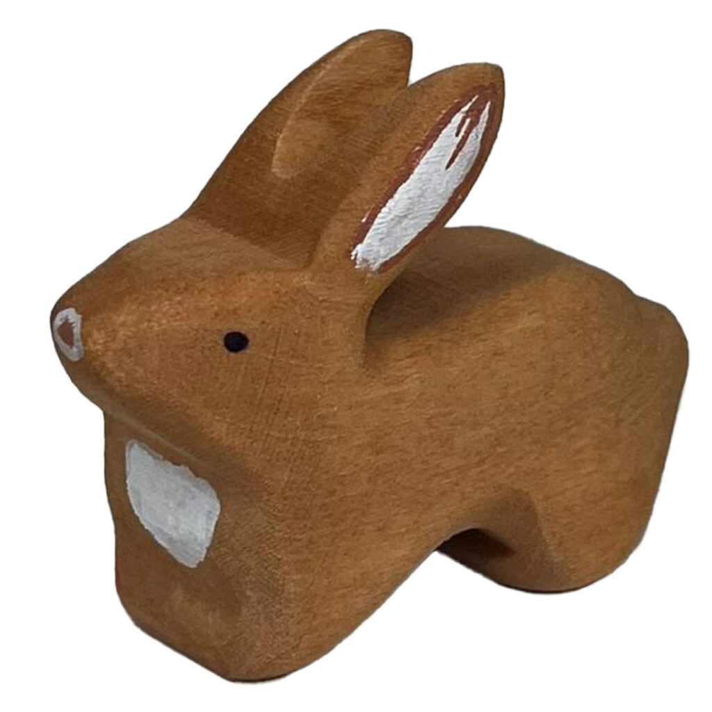 Holztier Hase handgefertigt, 5,5 x 4 x 2 cm