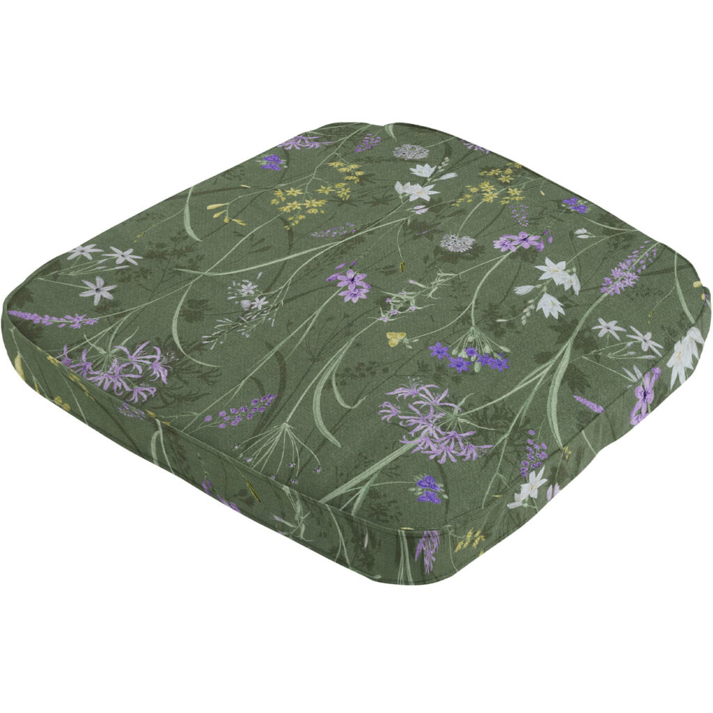 Stuhlkissen Outdoor, Blumenmuster grün, 48 x 48 cm Stuhlkissen Outdoor, Blumenmuster grün, 48 x 48 cm