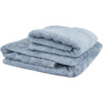 Handtuch-Set aus 70% Holzfasern, 60 x 100 / 40 x 60 cm, taubenblau