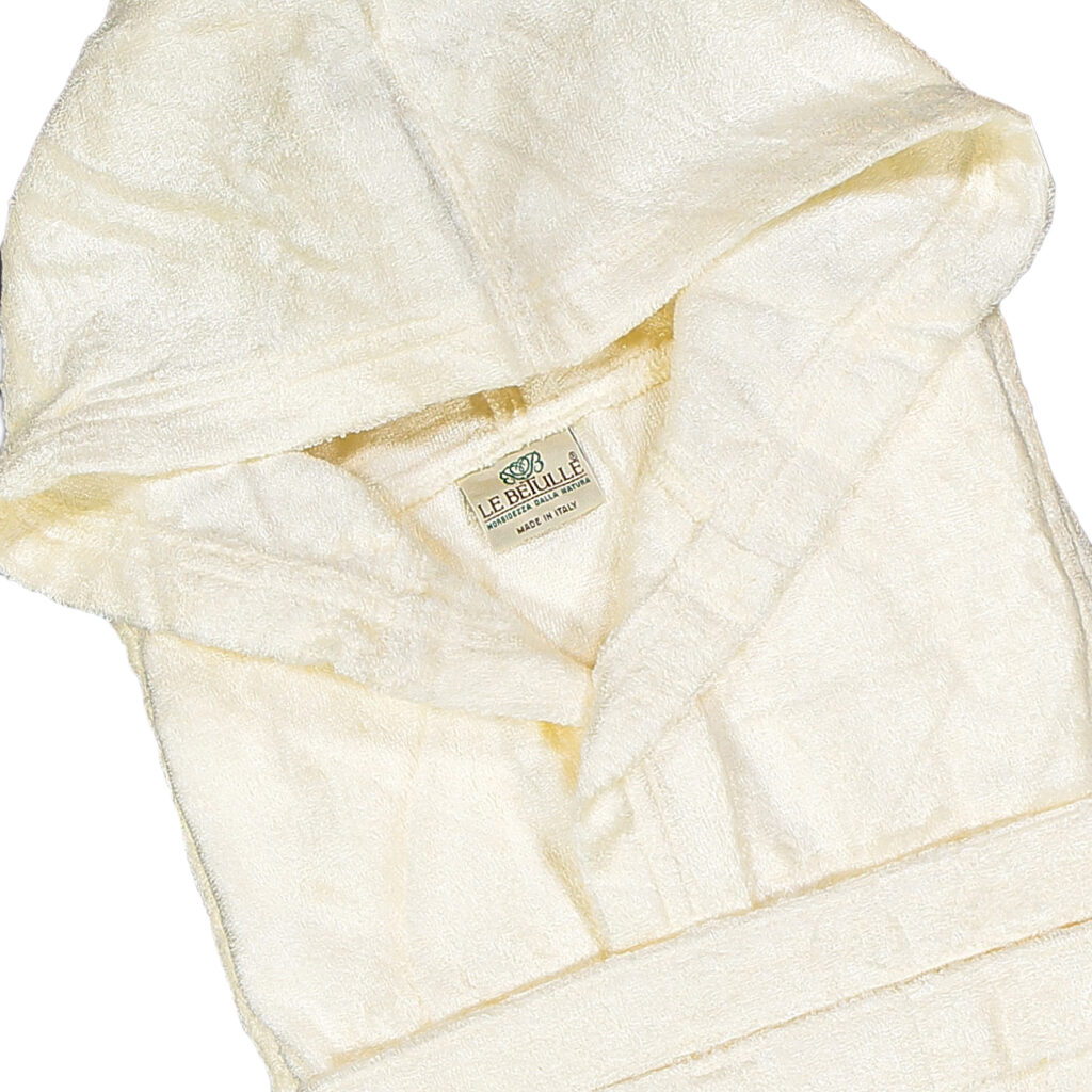 Bademantel aus 70% Holzfasern, L, unisex, Elfenbein-farben Bademantel aus 70% Holzfasern, L, unisex, Elfenbein-farben
