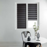 2er-Set Sichtschutzrollo Tag und Nacht mit Kettenzug, Polyester, Streifendesign schwarz
