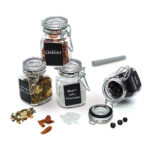 Gewürzgläser-Set mit Tafelfeld zum Beschriften, 8 Stück, 5 x 5 x 8 cm