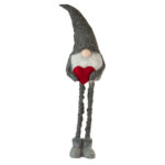 Weihnachtswichtel mit ausziehbaren Beinen, 100% Polyester, Höhe 60 – 87 cm