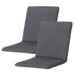 Niederlehner-Auflage 2er-Set, weiche und komfortable Gartenstuhlkissen, grau, 97 x 49 cm