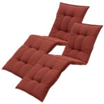 Liegen-Auflage 2er-Set, weiche und komfortable Polsterauflage, terra, je 200 x 65 cm