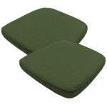 Stuhlkissen Outdoor 2er-Set, bequeme und komfortable Sitzkissen, grün, 48 x 48 cm