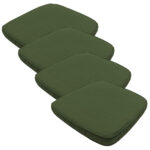 Stuhlkissen Outdoor 4er-Set, bequeme und komfortable Sitzkissen, grün, 48 x 48 cm