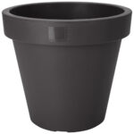 Blumentopf rund, anthrazit, Pflanztopf aus 100% recyclebarem Kunststoff, Ø 25 cm