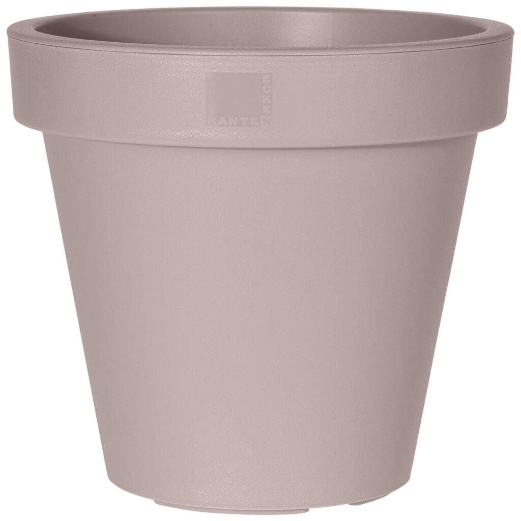 Blumentopf rund, braun-grau, Pflanztopf aus 100% recyclebaren Kunststoff, Ø 30 cm