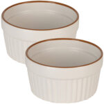 Backförmchen, 2er-Set, je 200 ml, Souffléförmchen, beige