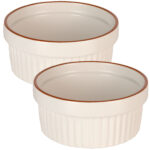 Backförmchen, 2er-Set, je 290 ml, Souffléförmchen, beige