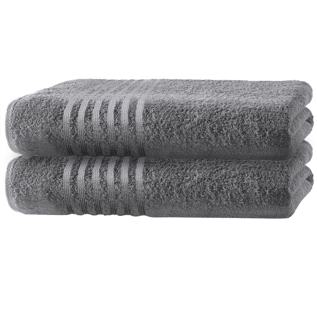 2er-Set Badetücher Casativo, 100 x 150 cm, 100% luxuriöse Baumwolle, Bordüre, anthrazit 2er-Set Badetücher Casativo, 100 x 150 cm, 100% luxuriöse Baumwolle, Bordüre, anthrazit