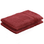 2er-Set Waschhandschuhe Casativo aus 100% Baumwolle, Waschlappen mit Schlaufe, bordeaux