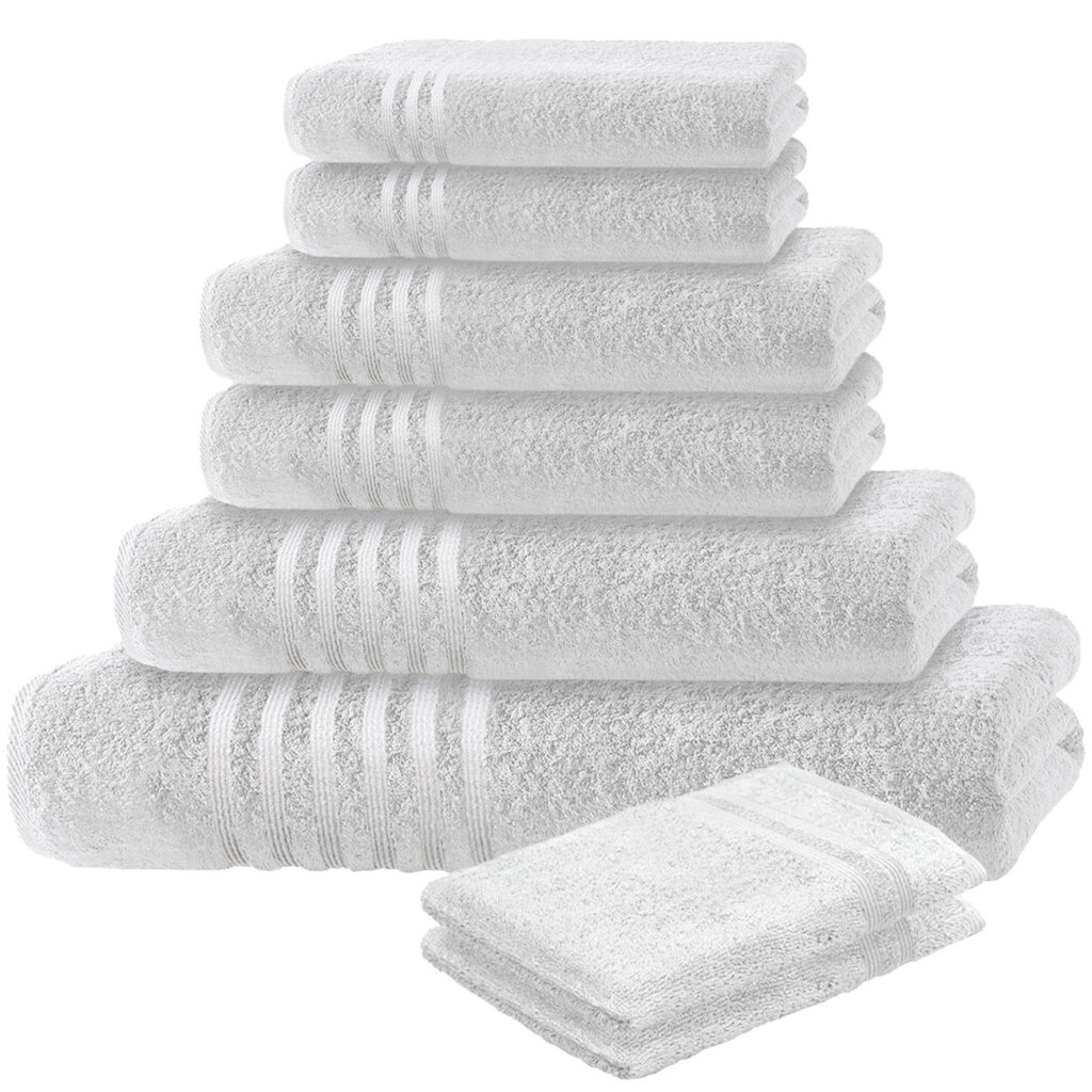 8-teiliges Handtuchset Casativo, Waschlappen, Gäste-, Hand-, Dusch- & Badetücher, weiss 8-teiliges Handtuchset Casativo, Waschlappen, Gäste-, Hand-, Dusch- & Badetücher, weiss