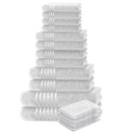 16-teiliges Handtuchset Casativo, Waschlappen, Gäste-, Hand-, Dusch- & Badetücher, weiss