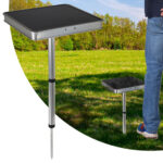 Campingtisch aus Aluminium mit Erdspiess, Klapptisch zum Stecken, 26 x 26 x 43 cm