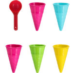 Sandspielzeug, Eistüte, Löffel, 6er-Set