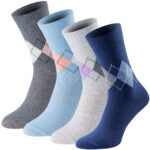 Damen Socken 4er-Pack, Karo-Socken, 39-42, Mehrfarbig