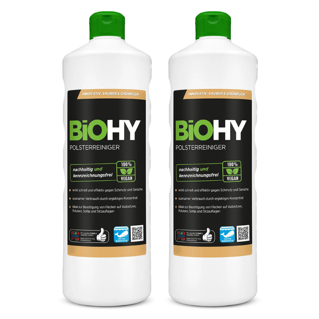 2er-Set Polsterreiniger-Konzentrat, 100% vegan, pH 9, nachhaltig, 1 Liter 2er-Set Polsterreiniger-Konzentrat, 100% vegan, pH 9, nachhaltig, 1 Liter