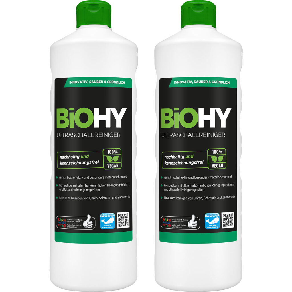 2er-Set Ultraschallreiniger Konzentrat, vegan, nachhaltig und kennzeichnungsfrei, 1 Liter
