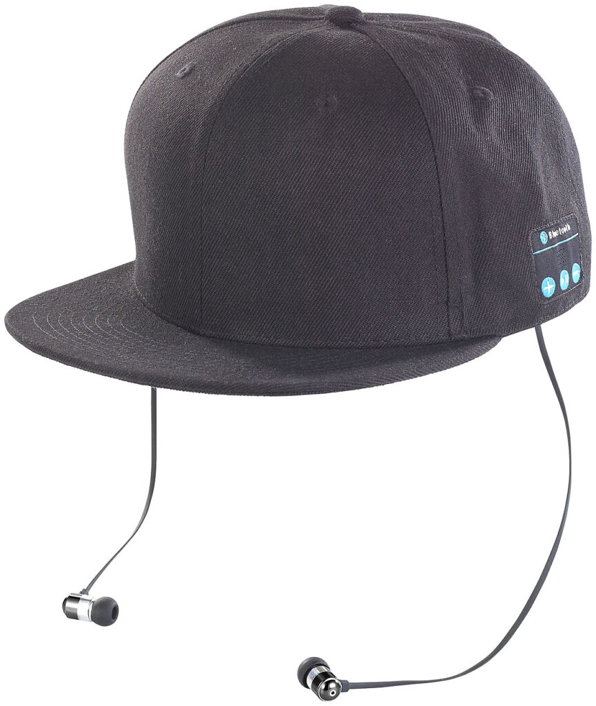 Snapback-Cap mit integriertem Headset, Bluetooth 4.1, schwarz Snapback-Cap mit integriertem Headset, Bluetooth 4.1, schwarz