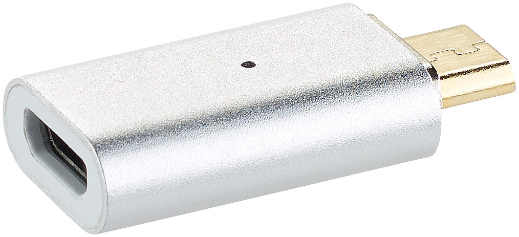 Magnetischer Micro-USB-Adapter für Lade- und Datenkabel, silber Magnetischer Micro-USB-Adapter für Lade- und Datenkabel, silber