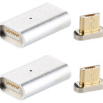 Magnetischer Micro-USB-Adapter für Lade- & Datenkabel, silber, 2er-Set