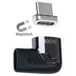 90°-USB-C-Schnell-Ladeadapter mit Magnet-Stecker, PD bis 100 Watt