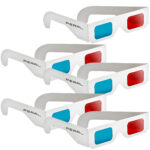 3D-Brillen rot/cyan im praktischen 5er-Spar-Paket