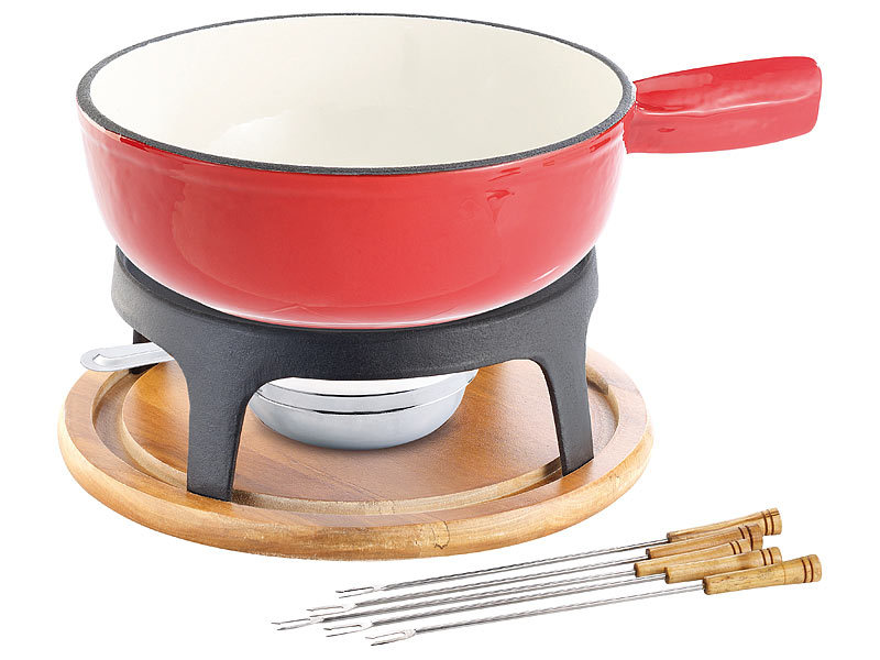 Käsefondue-Set aus emailliertem Gusseisen, Ø24 cm Käsefondue-Set aus emailliertem Gusseisen, Ø24 cm