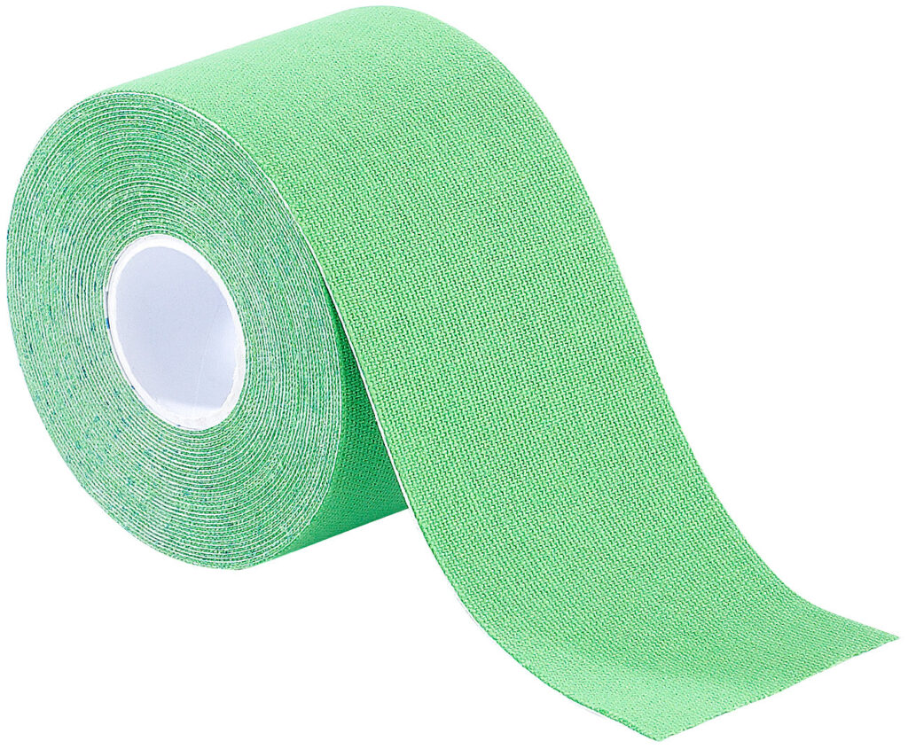 Kinesiologie-Tape aus Baumwollgewebe, 5 cm x 5 m, grün