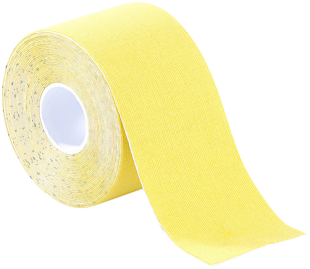 Kinesiologie-Tape aus Baumwollgewebe, 5 cm x 5 m, gelb Kinesiologie-Tape aus Baumwollgewebe, 5 cm x 5 m, gelb