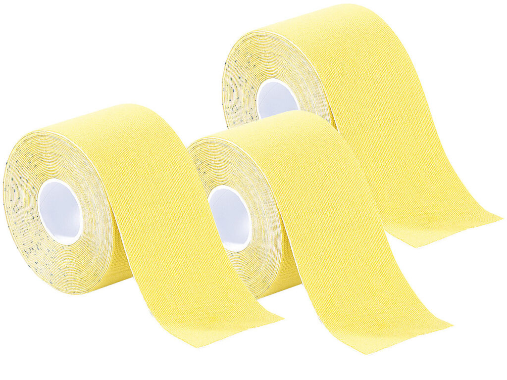 Kinesiologie-Tape aus Baumwollgewebe, 3er-Set, gelb
