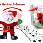 Singender & tanzender Weihnachtsmann mit Saugnäpfen & Geräusch-Sensor