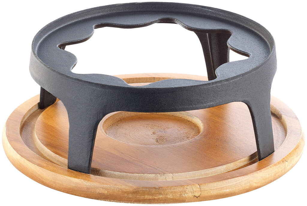 Untersetzer und Rechaud für Gusseisen-Fondue Ø24 cm Untersetzer und Rechaud für Gusseisen-Fondue Ø24 cm