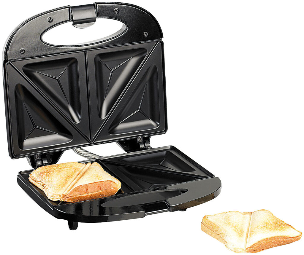 Antihaft-beschichteter Sandwich-Toaster für 4 Portionen, 750 Watt Antihaft-beschichteter Sandwich-Toaster für 4 Portionen, 750 Watt