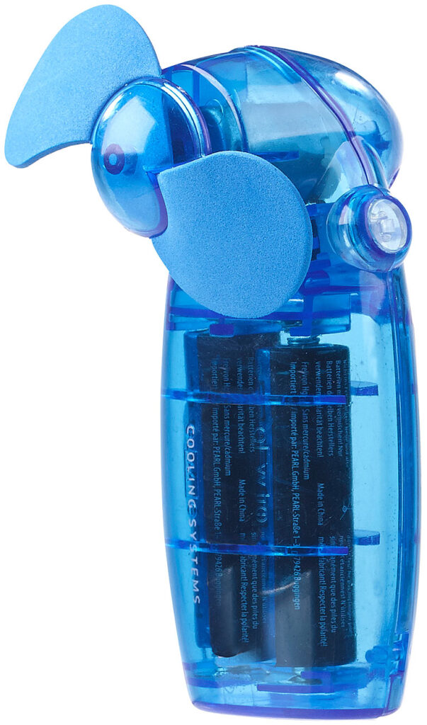 Batterie-betriebener Mini-Hand- und Taschen-Ventilator, blau Batterie-betriebener Mini-Hand- und Taschen-Ventilator, blau