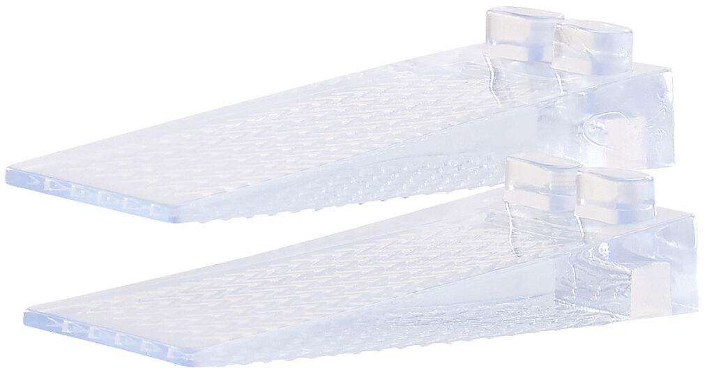 2er-Set transparente Kunststoff-Türkeile, 8,7 cm, stapelbar 2er-Set transparente Kunststoff-Türkeile, 8,7 cm, stapelbar