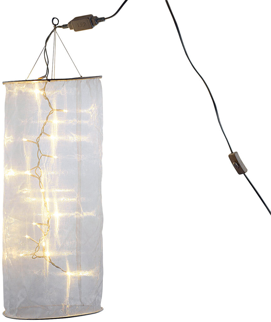 Organza-Lichterschlauch-Skulptur mit 20 LEDs, 60 cm Organza-Lichterschlauch-Skulptur mit 20 LEDs, 60 cm