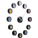Wanduhr zum Selbstgestalten mit Zifferblatt aus 12 Bildern