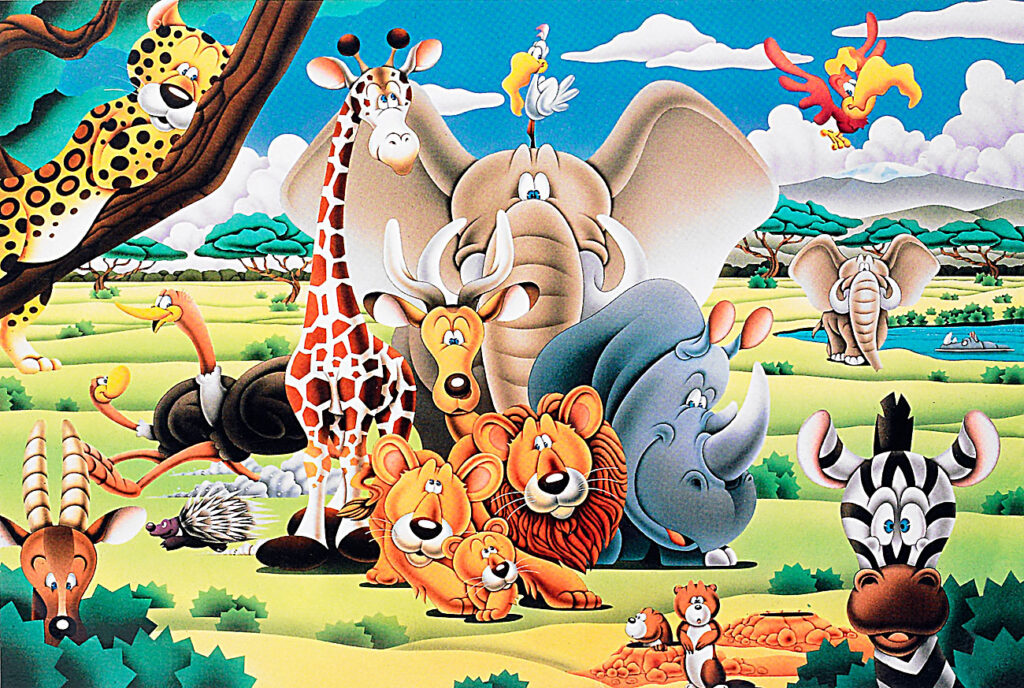 500-teiliges Glow-in-the-dark-Puzzle „Tierwelt“