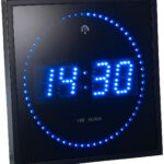LED-Funk-Wanduhr mit Sekunden-Lauflicht durch blaue LEDs